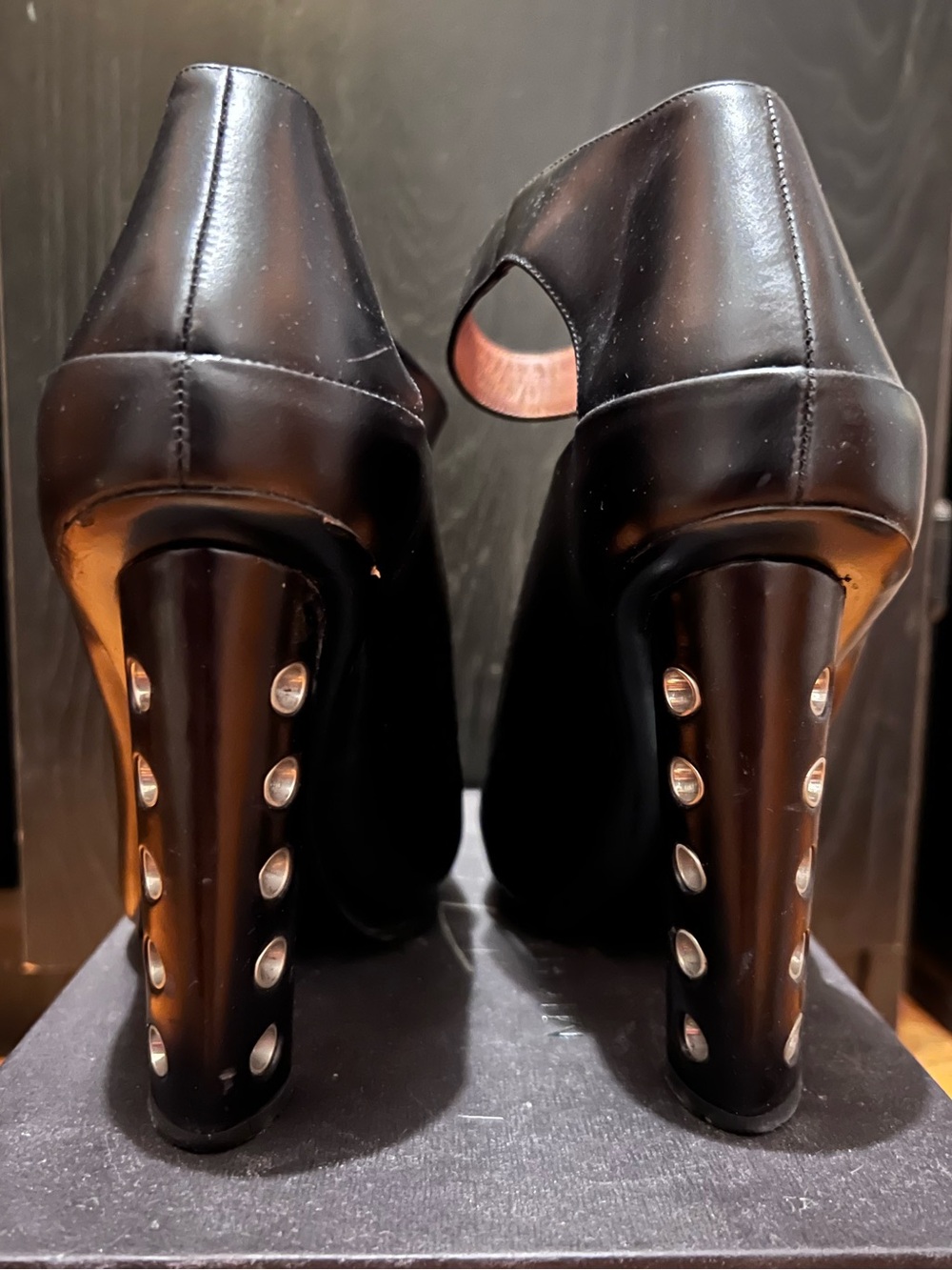 Marc Jacobs Black Leather Ankle Strap Platform Heels - Picture 5 of 8